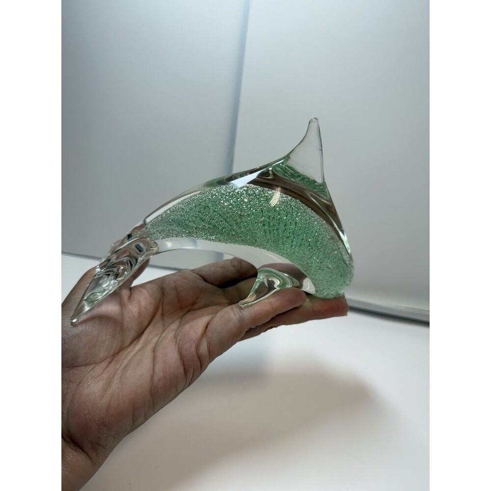 Glass Diving Swimming Dolphin Figurine - Picture 9 of 9